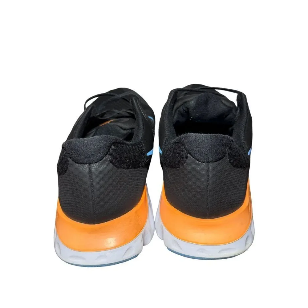 Nike react Black Shoe with Blue Swoosh and Orange Heel size 12